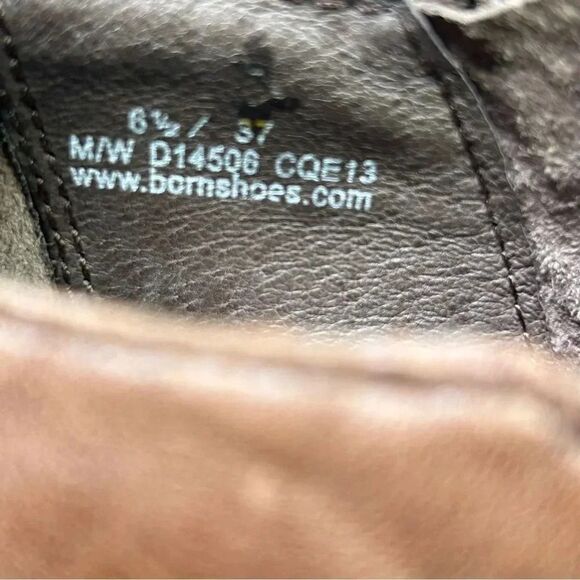 Born Heeled Ankle Boots Booties Side Zip Brown Leather Wingtip Women’s Size 6.5 - Picture 9 of 10